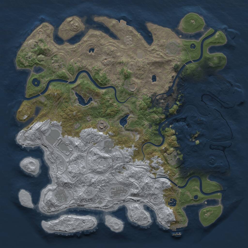 Rust Map: Procedural Map, Size: 4500, Seed: 244857, 17 Monuments