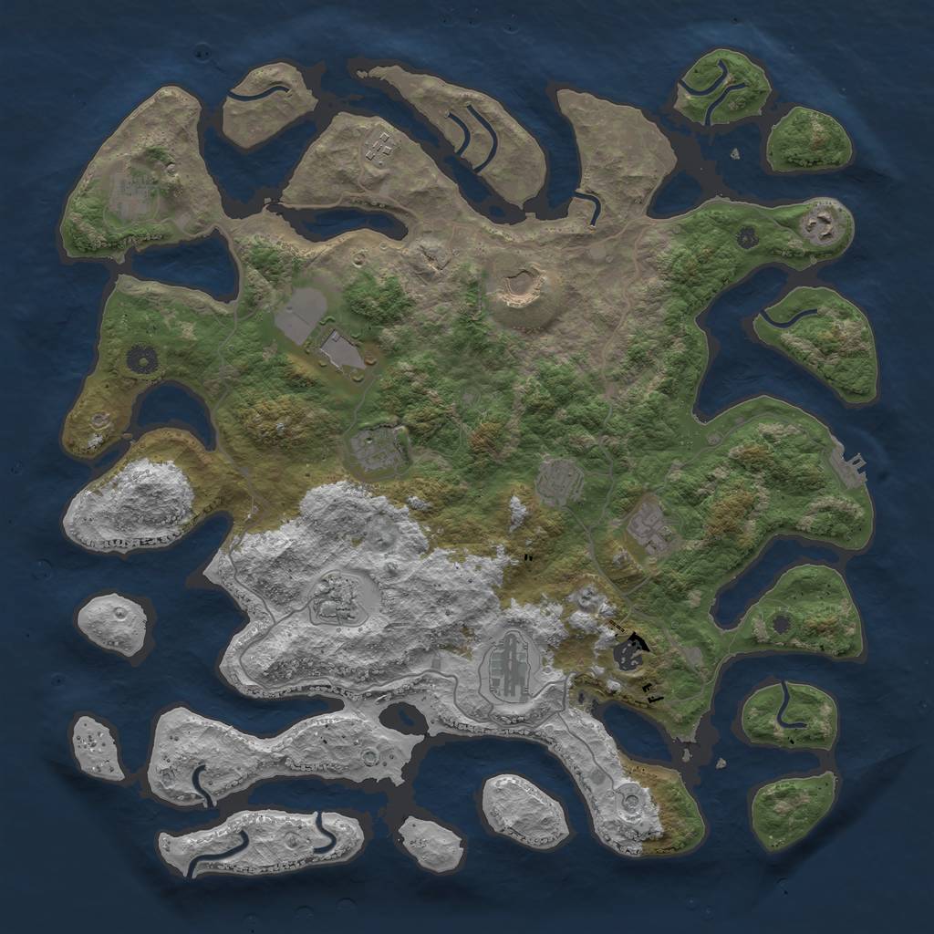 Rust Map: Procedural Map, Size: 4500, Seed: 244857, 15 Monuments