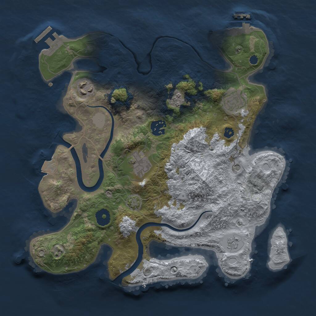 Rust Map: Procedural Map, Size: 3000, Seed: 4686, 11 Monuments