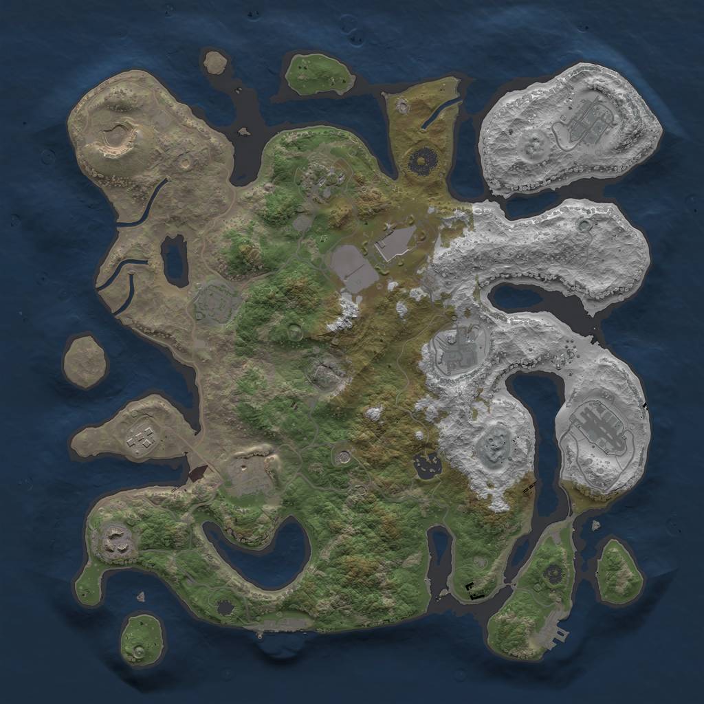 Rust Map: Procedural Map, Size: 3750, Seed: 1445995720, 16 Monuments