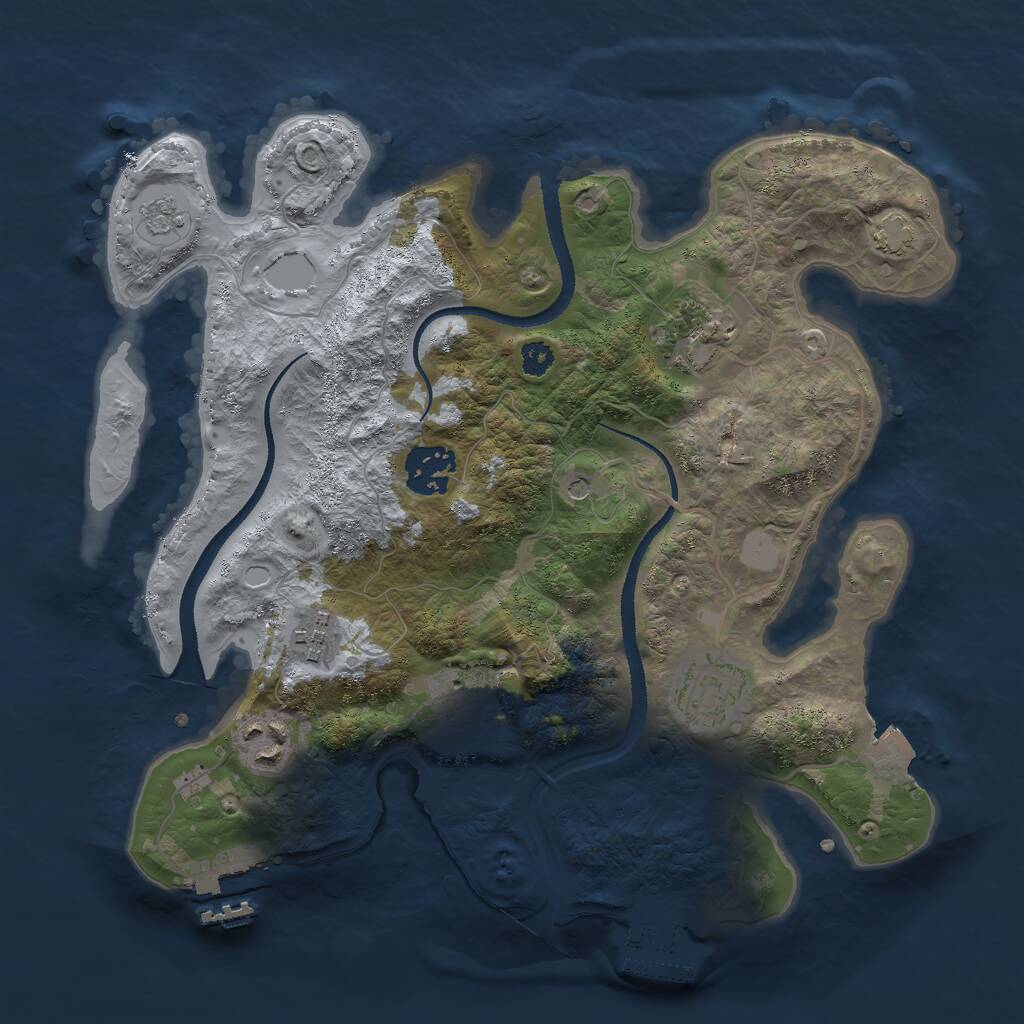 Rust Map: Procedural Map, Size: 3000, Seed: 213434, 12 Monuments