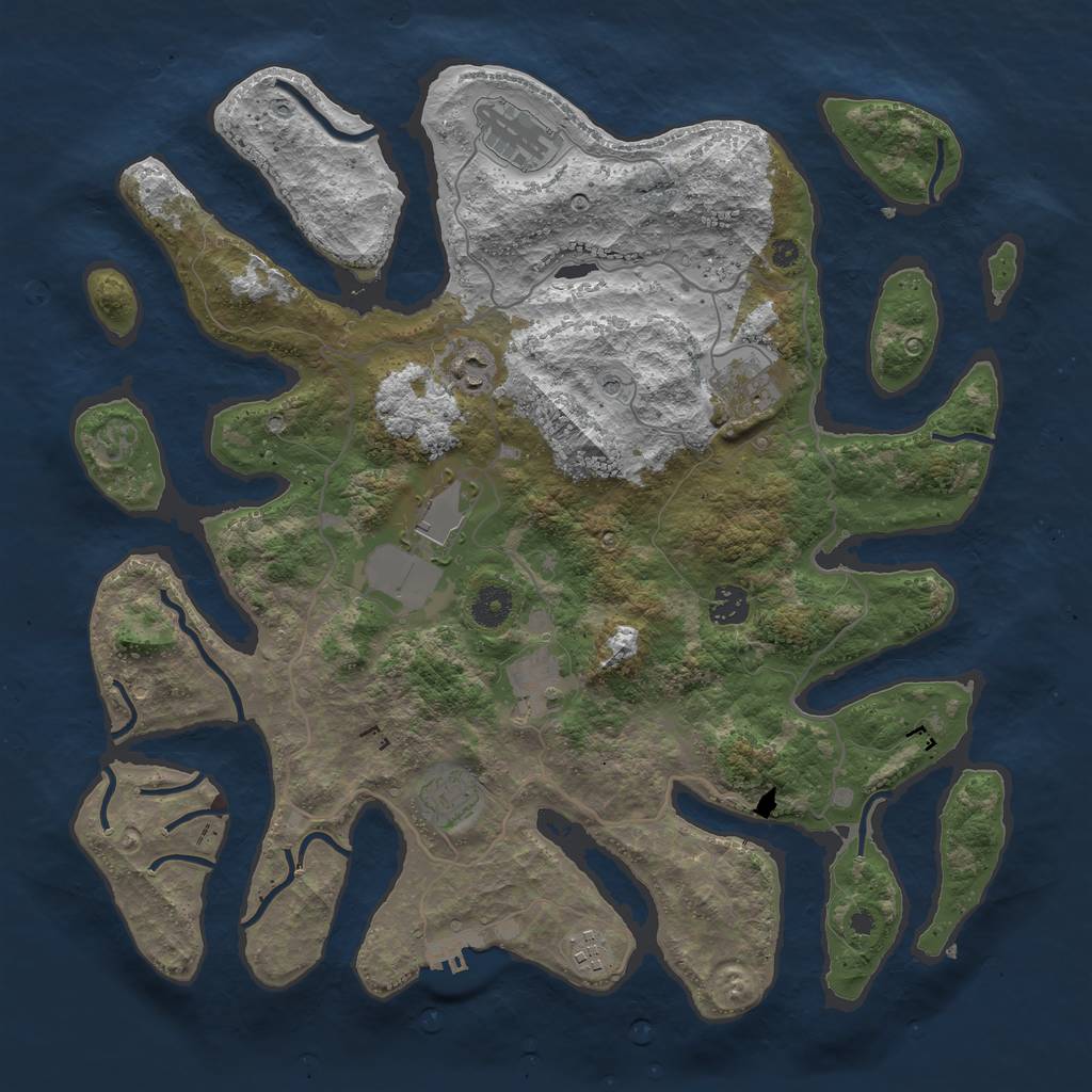 Rust Map: Procedural Map, Size: 4000, Seed: 1776, 12 Monuments