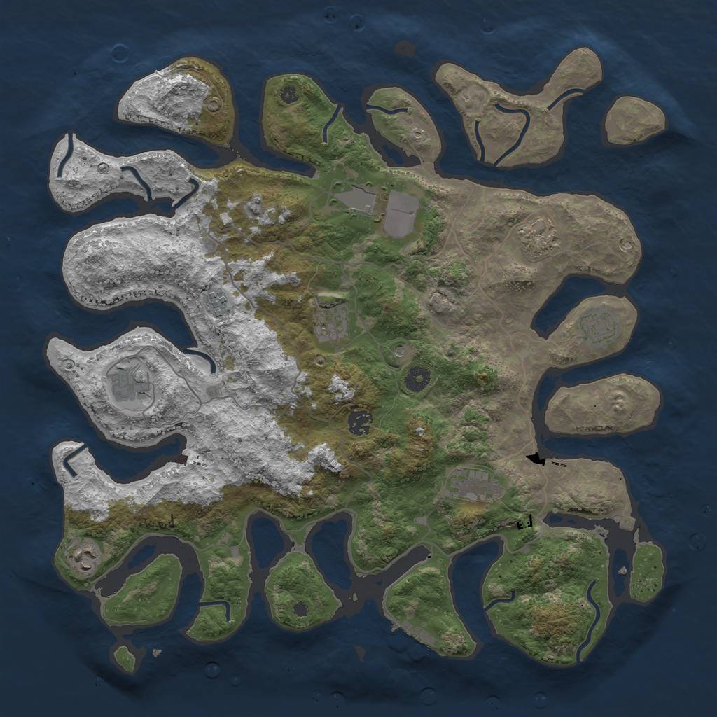 Rust Map: Procedural Map, Size: 4200, Seed: 68929808, 13 Monuments