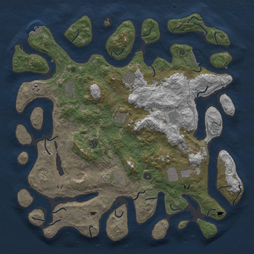 Rust Map: Procedural Map, Size: 4750, Seed: 2120281836, 16 Monuments