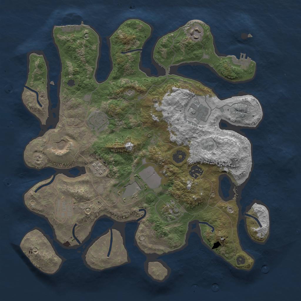 Rust Map: Procedural Map, Size: 3500, Seed: 8235400, 14 Monuments