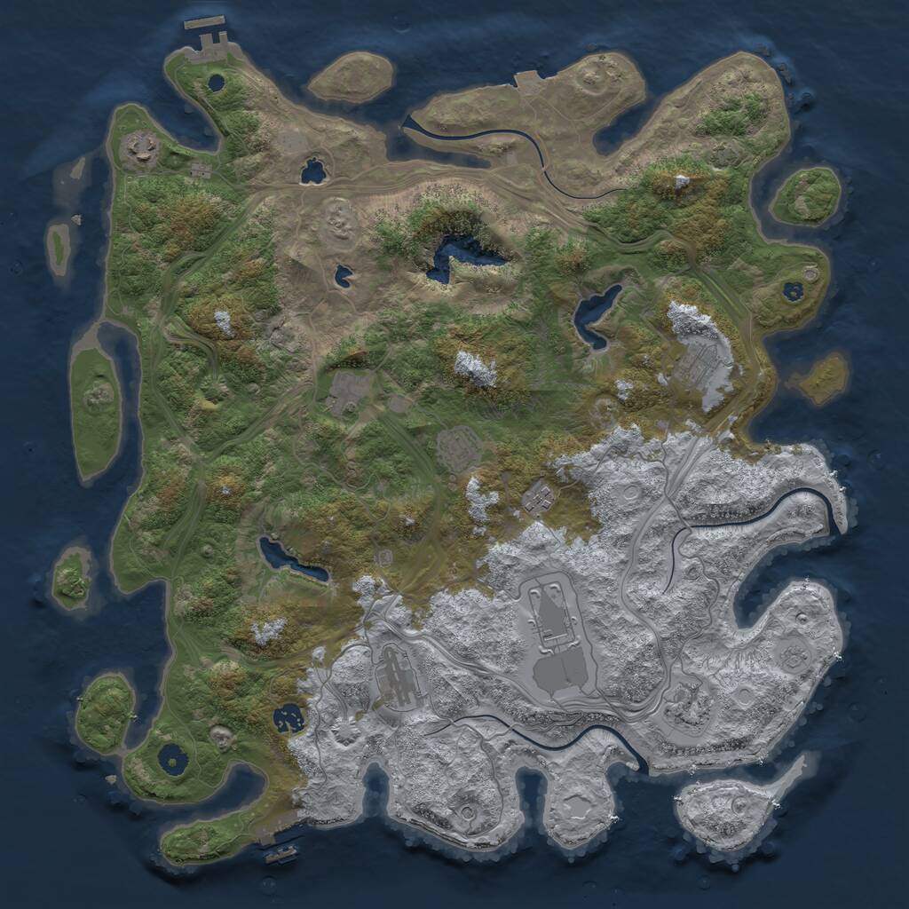 Rust Map: Procedural Map, Size: 4500, Seed: 1234568, 15 Monuments