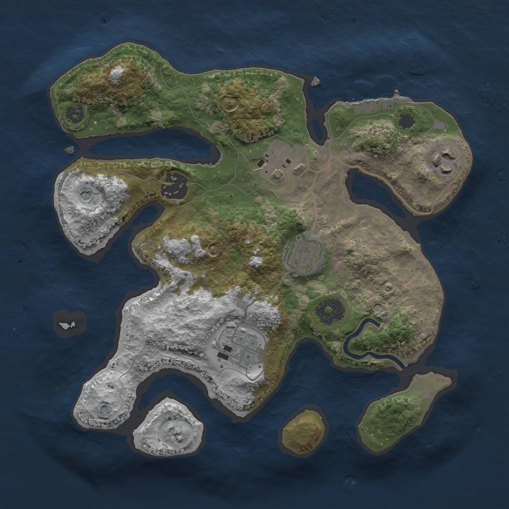 Rust Map: Procedural Map, Size: 2800, Seed: 1247, 9 Monuments