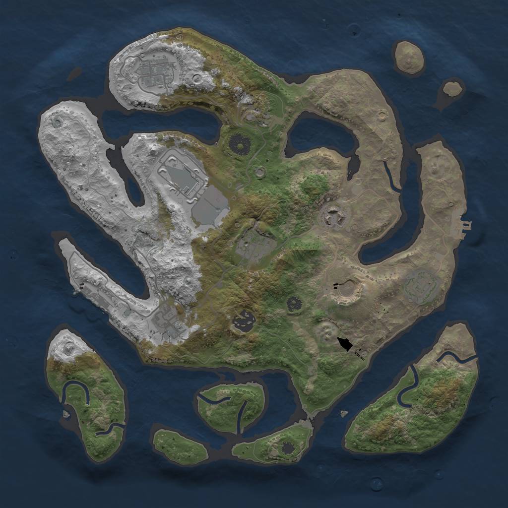 Rust Map: Procedural Map, Size: 3500, Seed: 1756527120, 13 Monuments