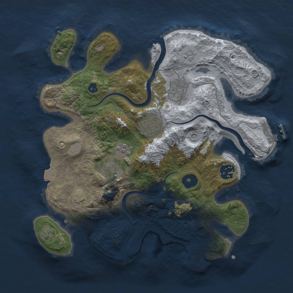 Rust Map: Procedural Map, Size: 3000, Seed: 1609957526, 11 Monuments