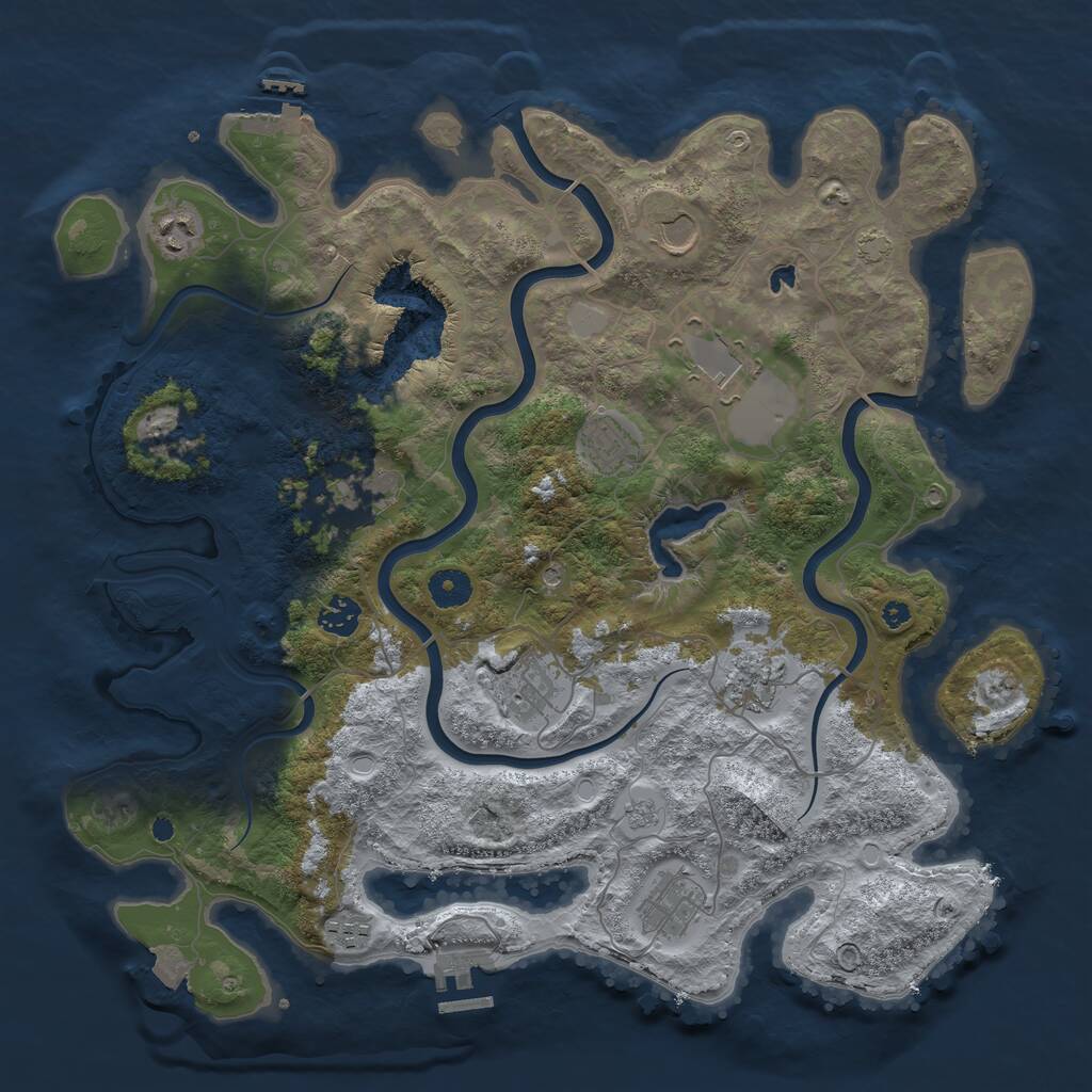 Rust Map: Procedural Map, Size: 4000, Seed: 348, 16 Monuments