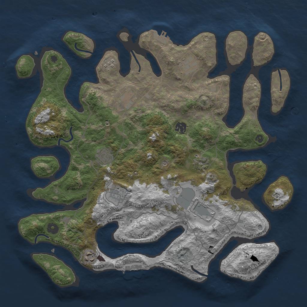 Rust Map: Procedural Map, Size: 4000, Seed: 348, 14 Monuments