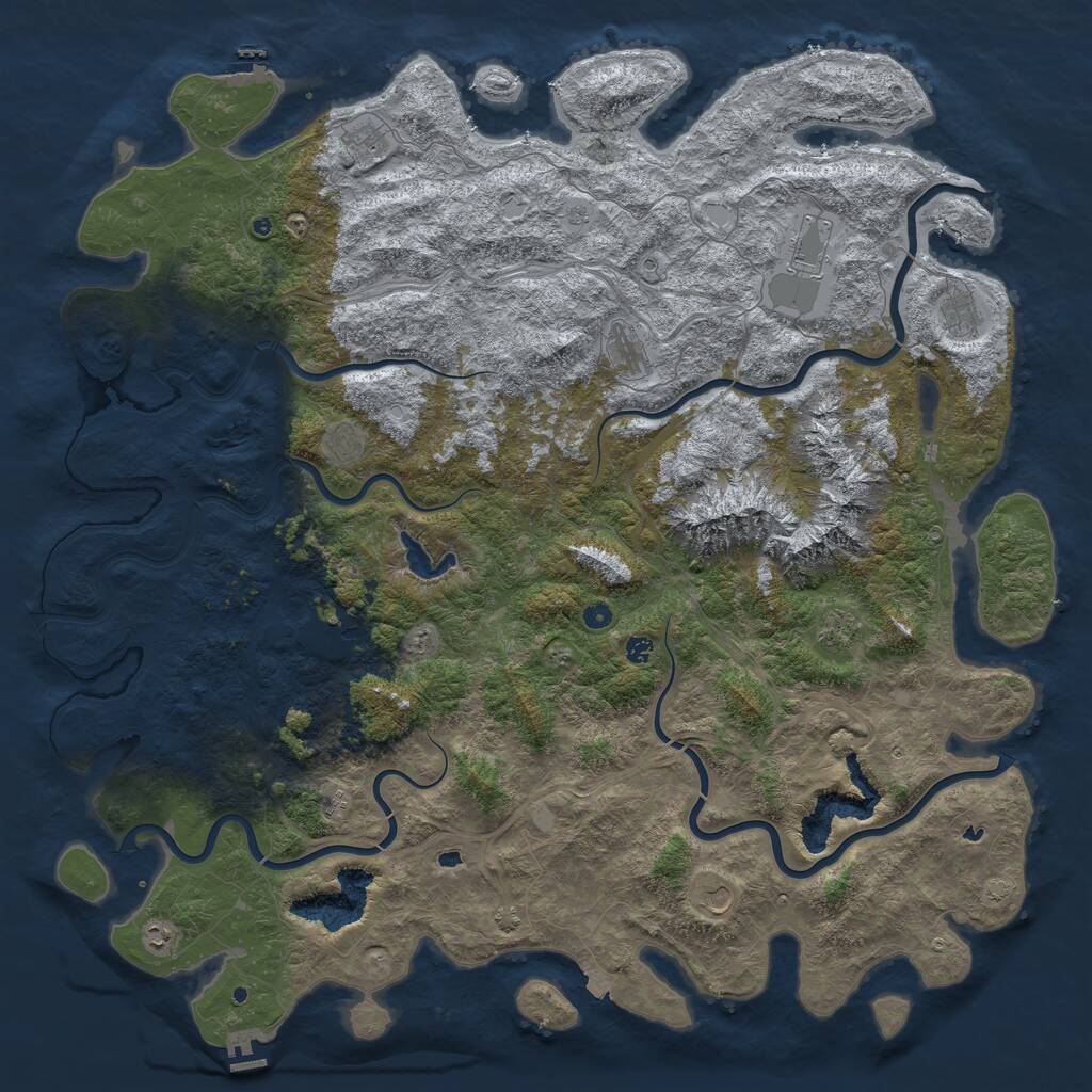 Rust Map: Procedural Map, Size: 6000, Seed: 1698600608, 17 Monuments