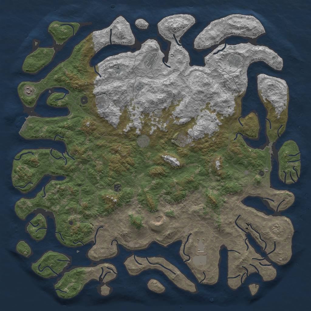 Rust Map: Procedural Map, Size: 6000, Seed: 1698600608, 15 Monuments