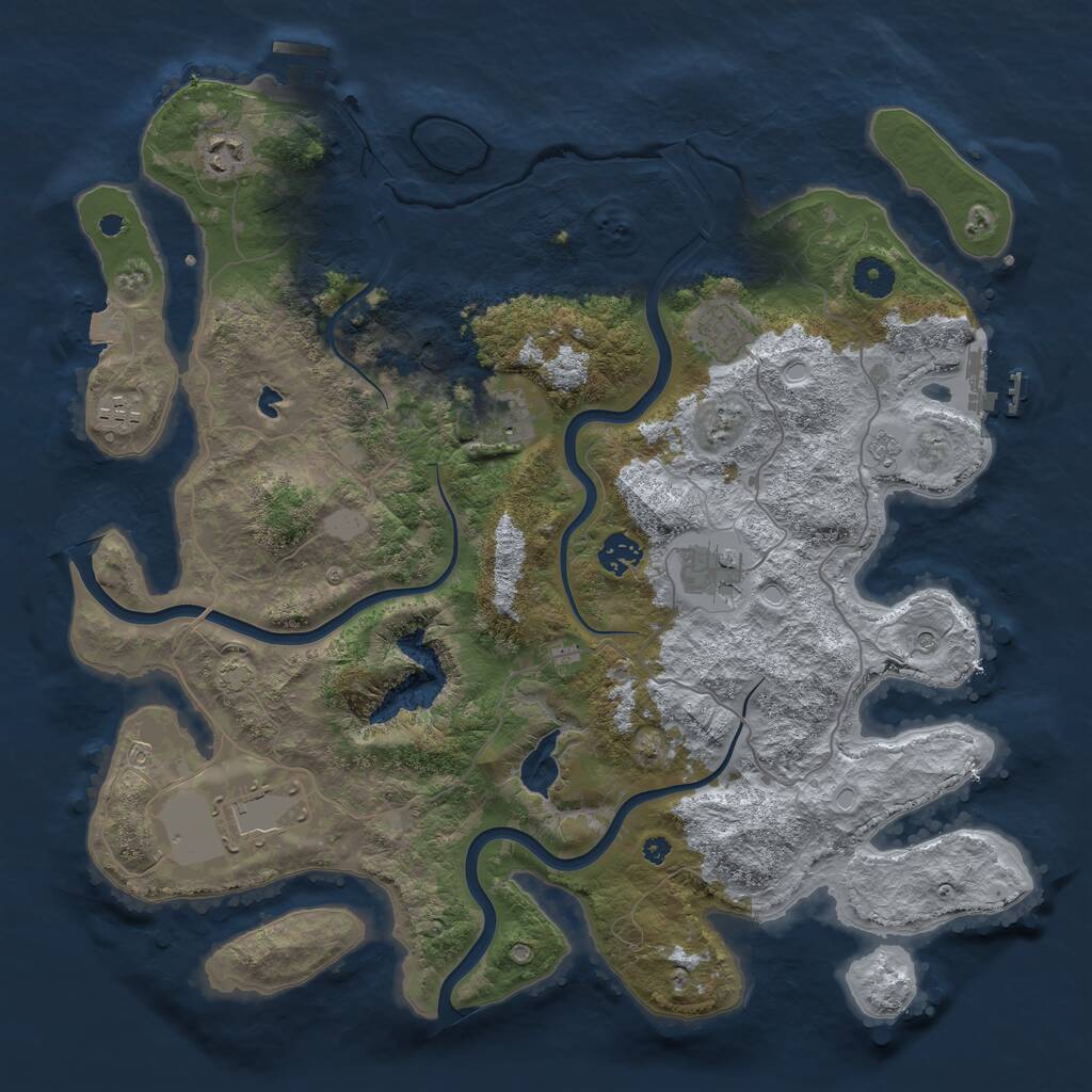 Rust Map: Procedural Map, Size: 4000, Seed: 357482, 13 Monuments