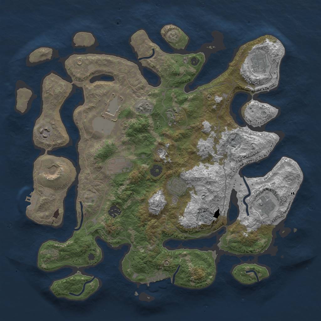 Rust Map: Procedural Map, Size: 4000, Seed: 497080, 15 Monuments