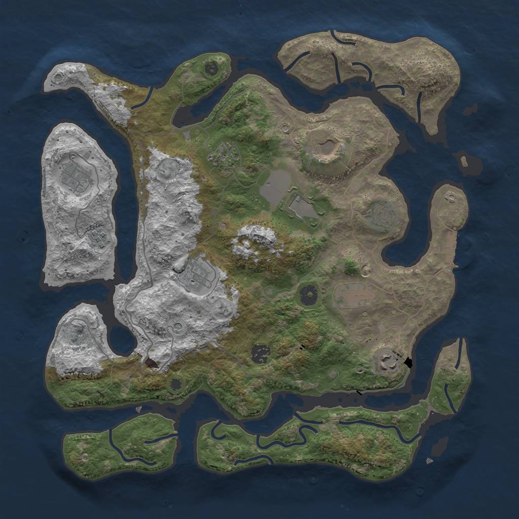 Rust Map: Procedural Map, Size: 4000, Seed: 251107, 14 Monuments