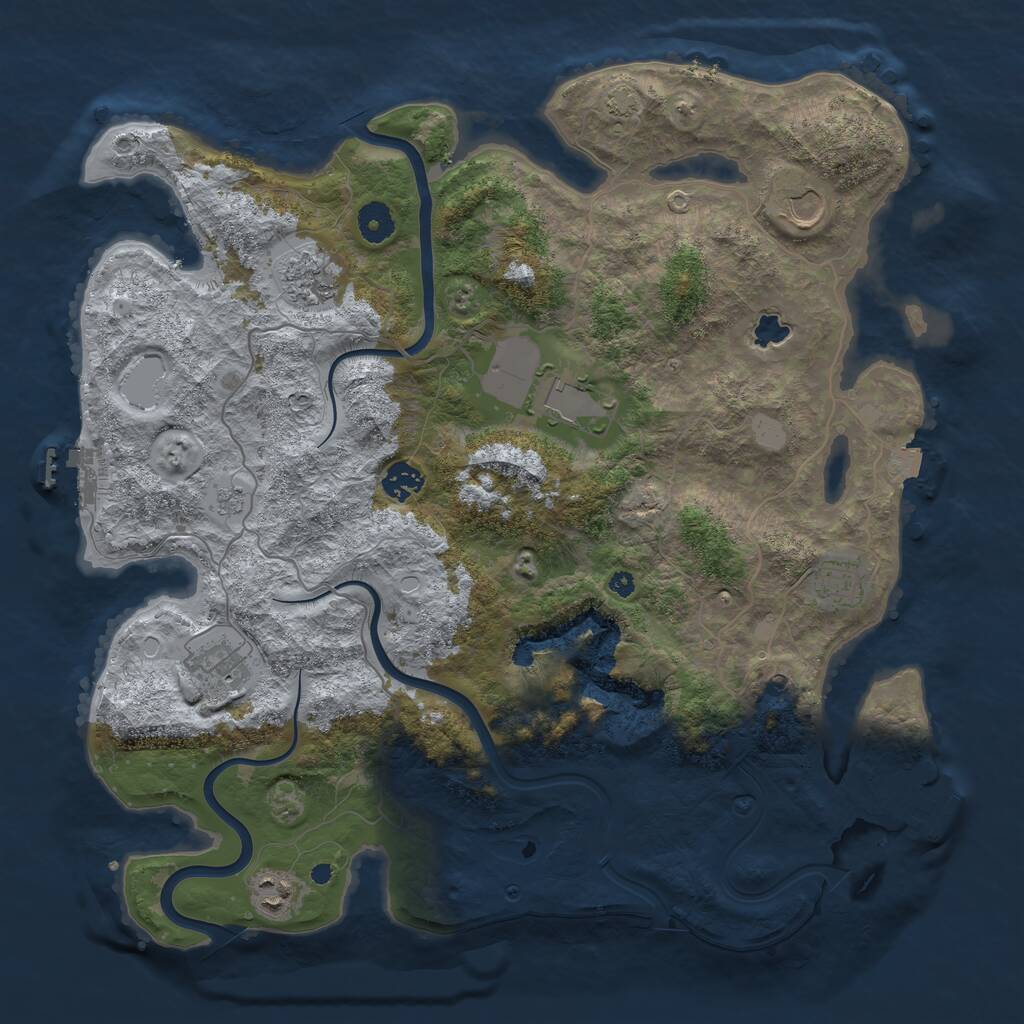 Rust Map: Procedural Map, Size: 4000, Seed: 251107, 13 Monuments