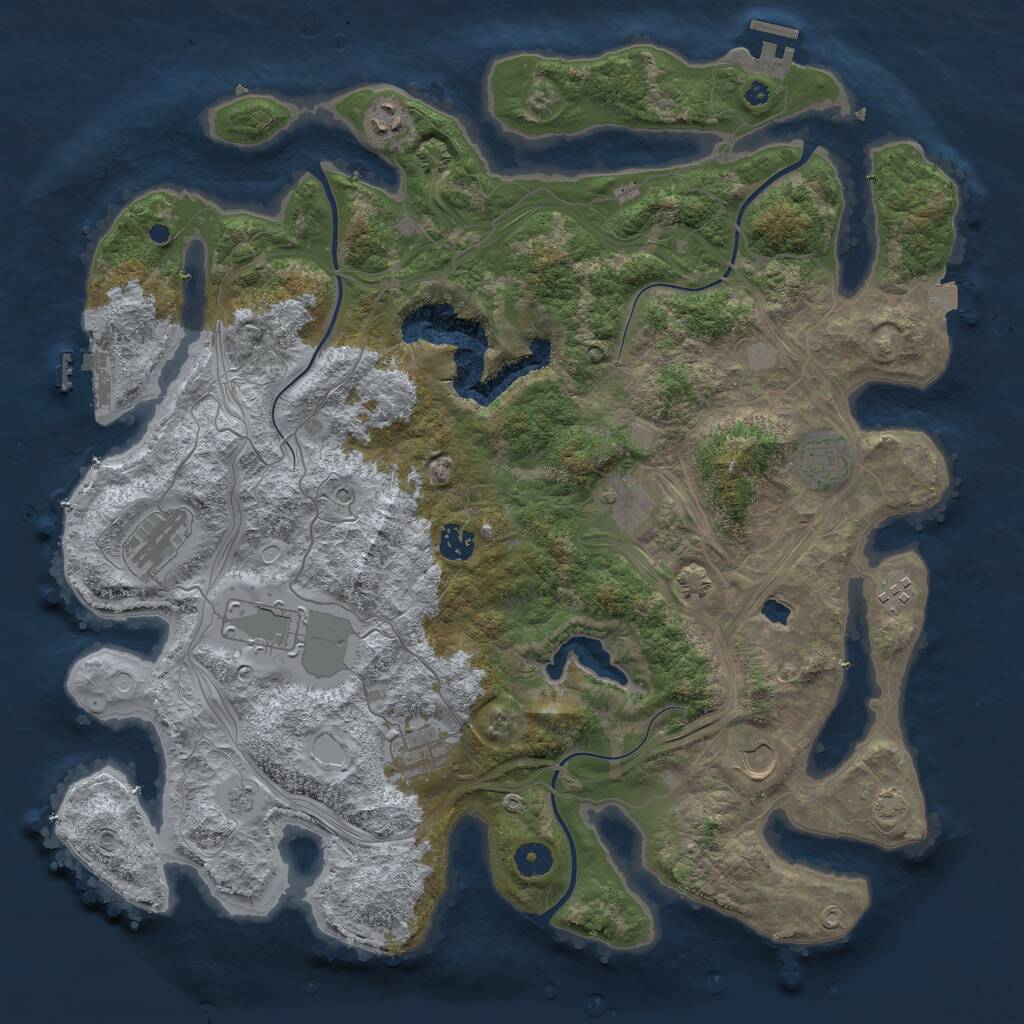 Rust Map: Procedural Map, Size: 4250, Seed: 322107, 15 Monuments