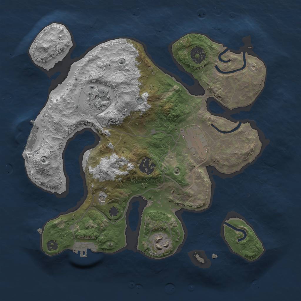 Rust Map: Procedural Map, Size: 2800, Seed: 120201993, 9 Monuments