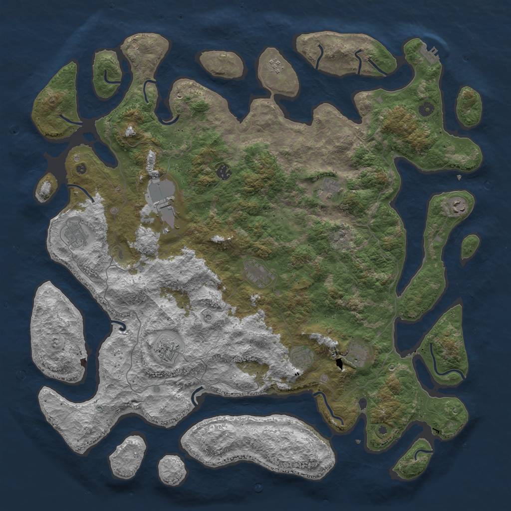 Rust Map: Procedural Map, Size: 5150, Seed: 5150, 14 Monuments