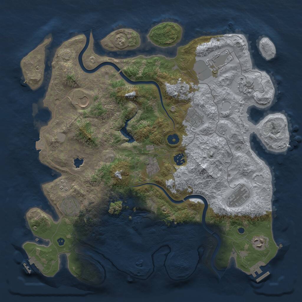 Rust Map: Procedural Map, Size: 4000, Seed: 535965, 16 Monuments