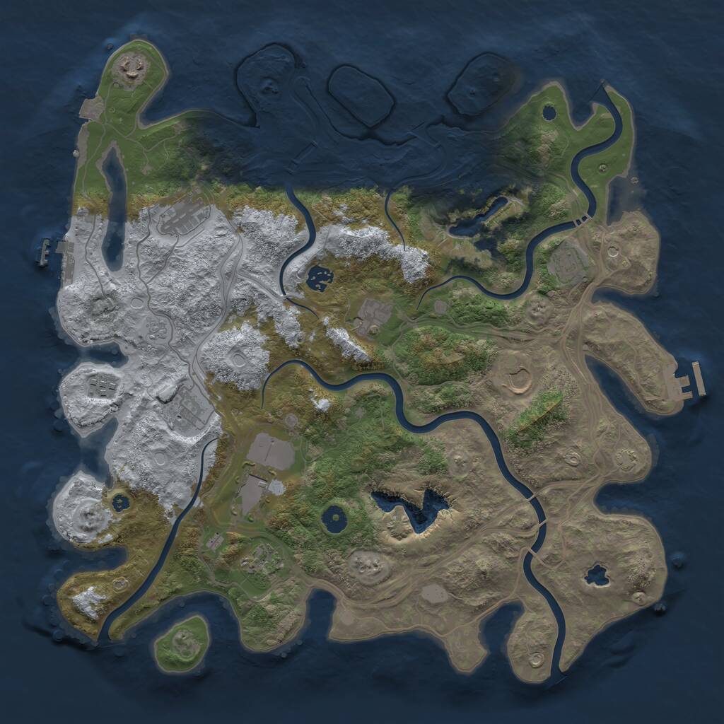 Rust Map: Procedural Map, Size: 4250, Seed: 379178, 16 Monuments