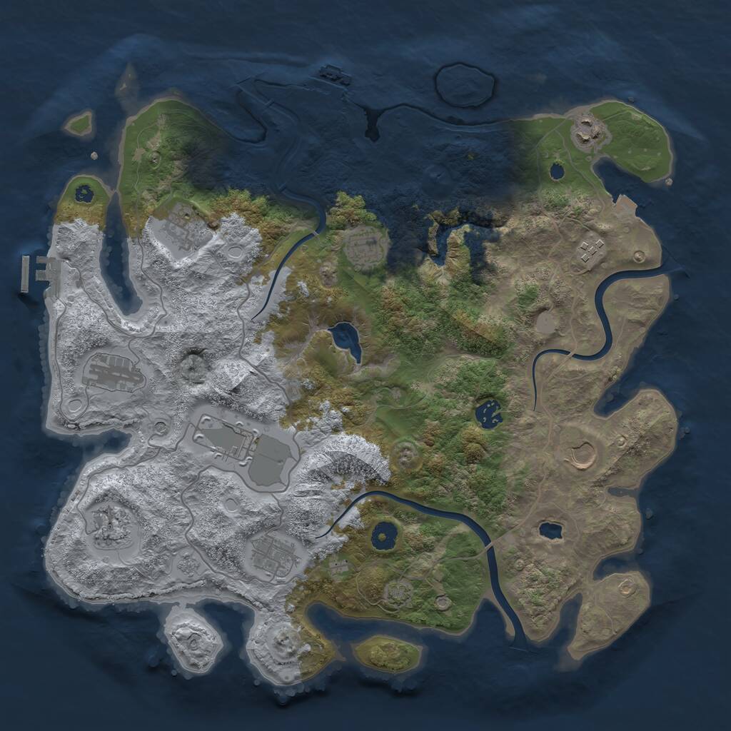 Rust Map: Procedural Map, Size: 4000, Seed: 506253, 16 Monuments