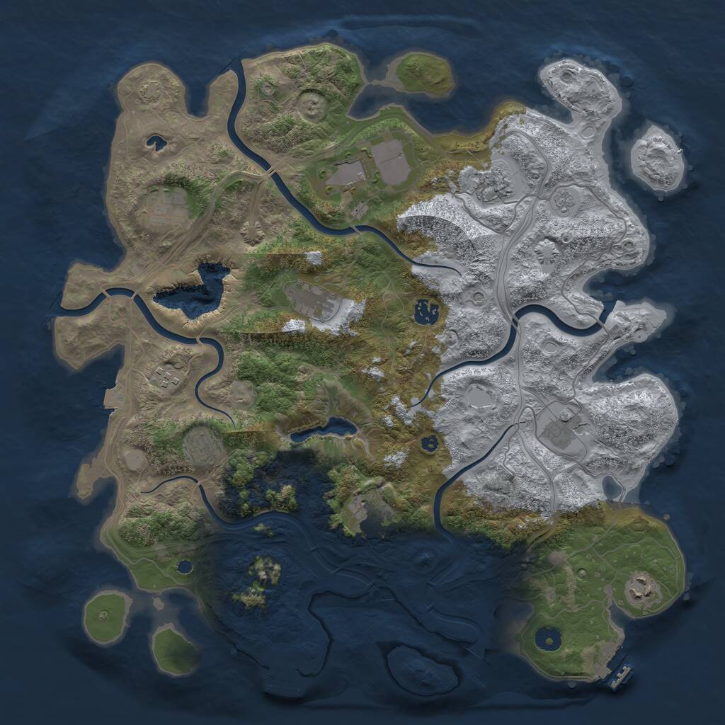 Rust Map: Procedural Map, Size: 4250, Seed: 163849, 16 Monuments