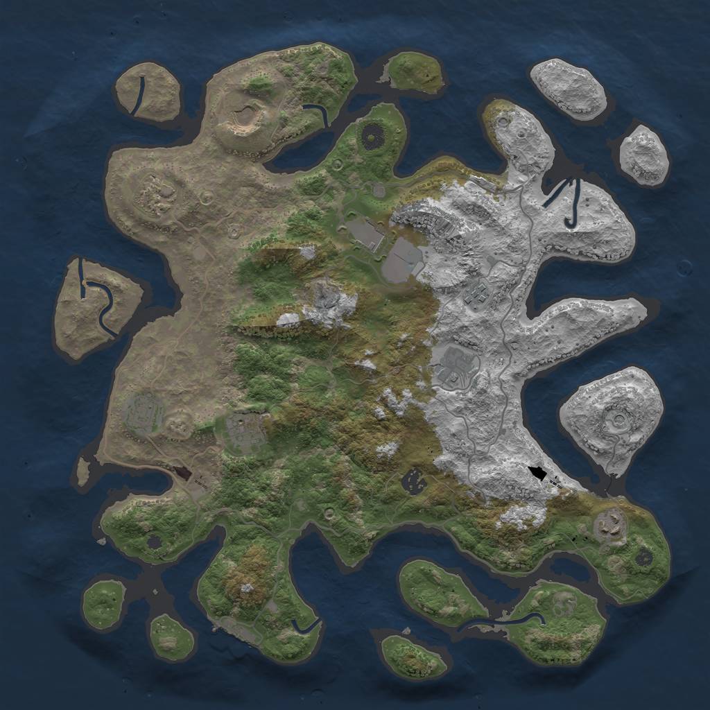 Rust Map: Procedural Map, Size: 4250, Seed: 163849, 13 Monuments