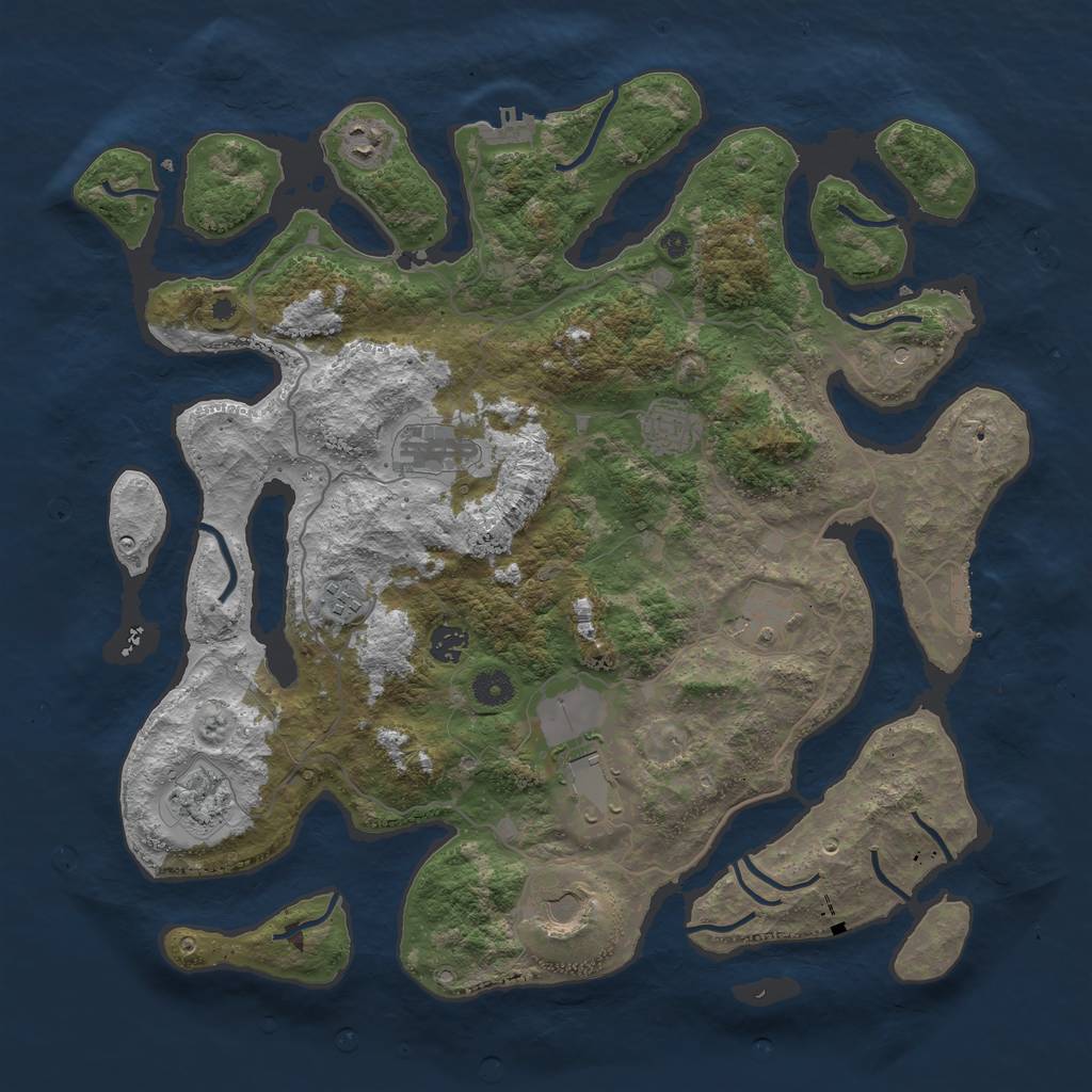 Rust Map: Procedural Map, Size: 4250, Seed: 267153, 14 Monuments