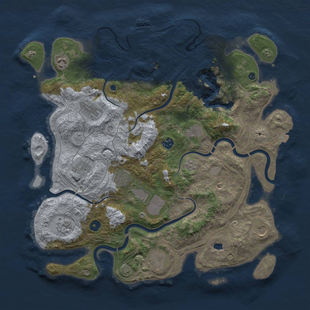 Rust Map: Procedural Map, Size: 4250, Seed: 267153, 16 Monuments