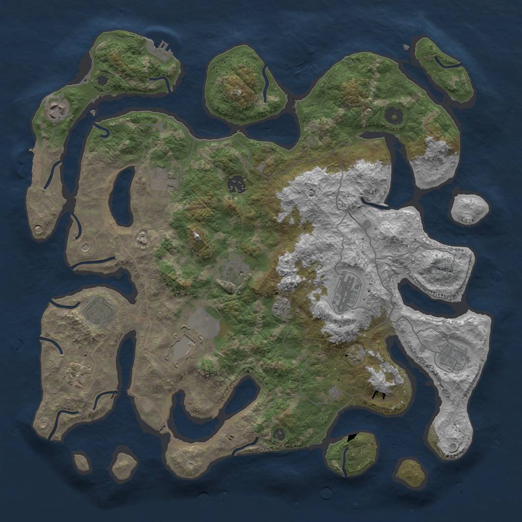 Rust Map: Procedural Map, Size: 4250, Seed: 561794, 15 Monuments