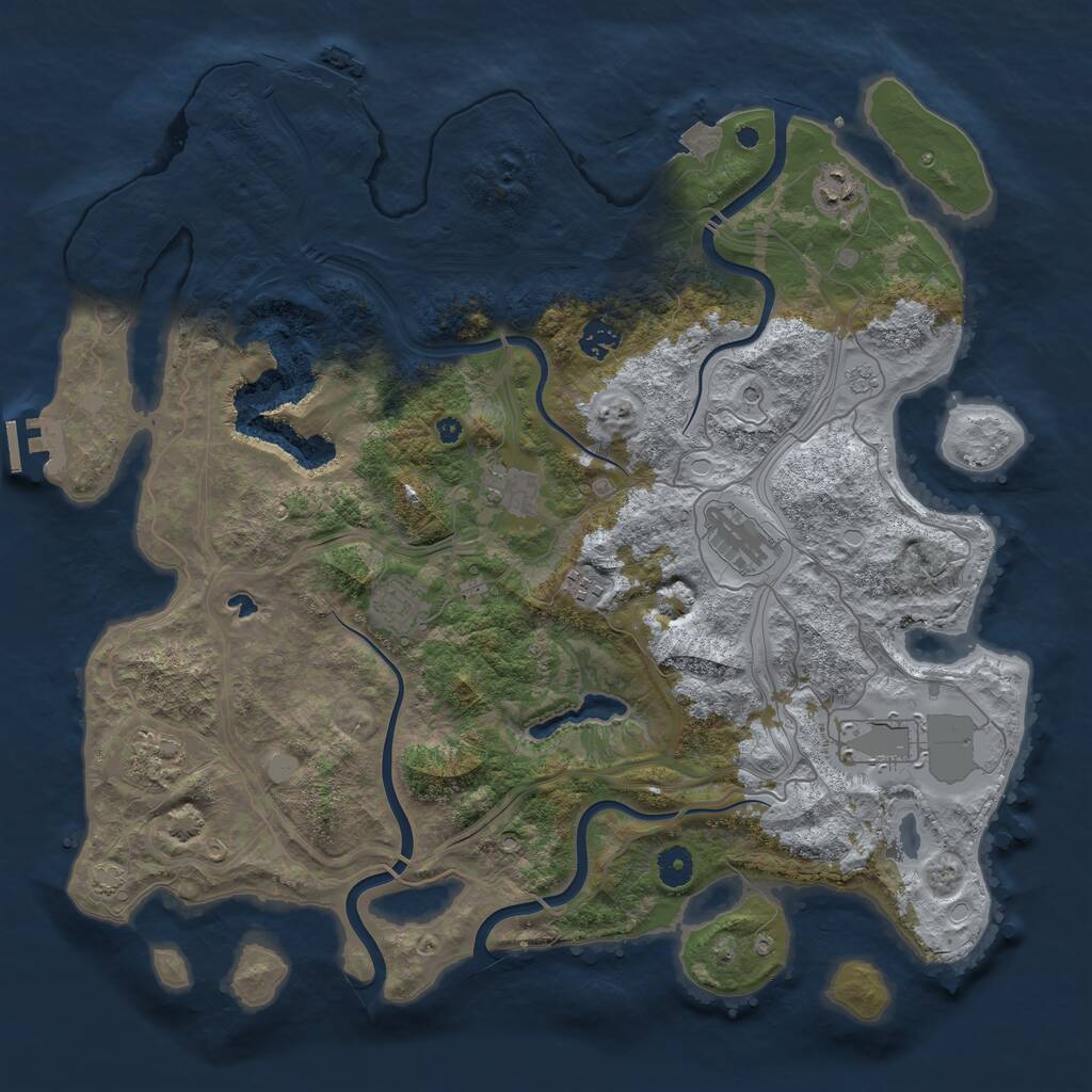 Rust Map: Procedural Map, Size: 4250, Seed: 561794, 14 Monuments
