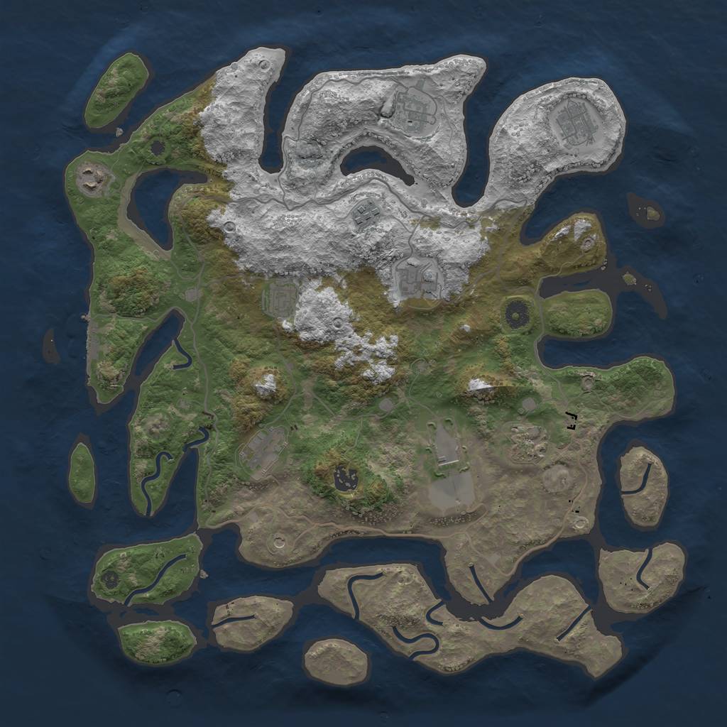 Rust Map: Procedural Map, Size: 4250, Seed: 336090, 14 Monuments