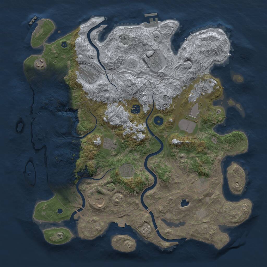 Rust Map: Procedural Map, Size: 4250, Seed: 336090, 17 Monuments