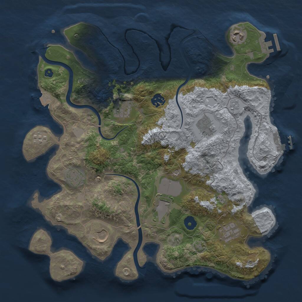 Rust Map: Procedural Map, Size: 3500, Seed: 724325815, 15 Monuments