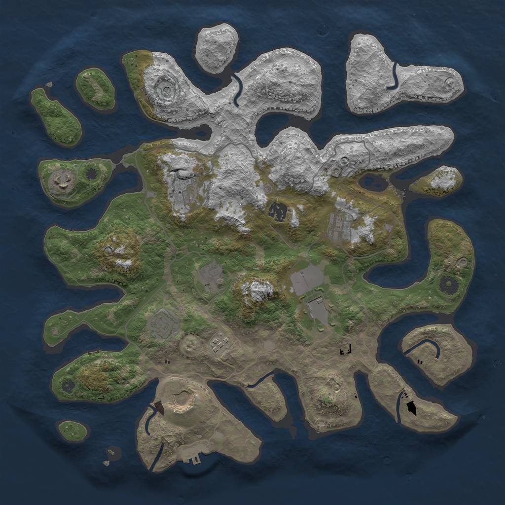 Rust Map: Procedural Map, Size: 4000, Seed: 26543367, 13 Monuments