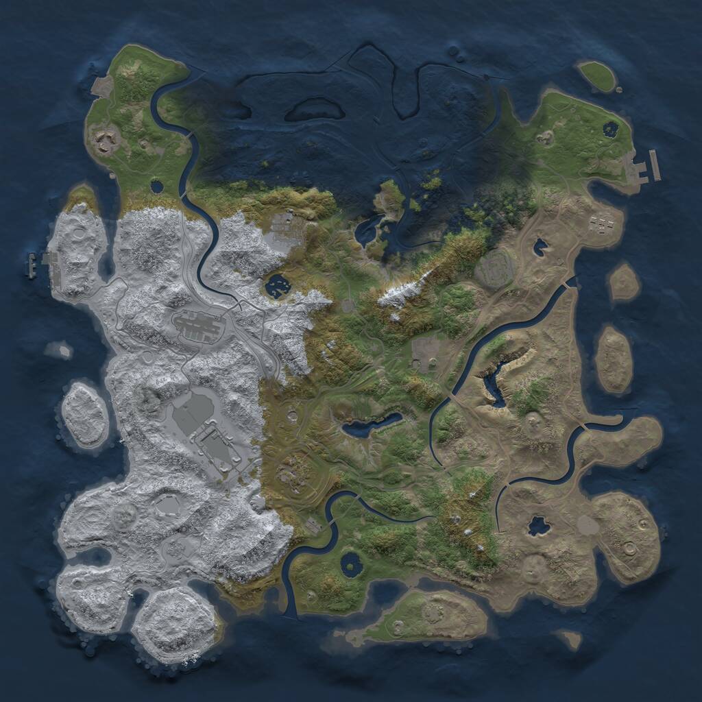 Rust Map: Procedural Map, Size: 4500, Seed: 529172811, 15 Monuments