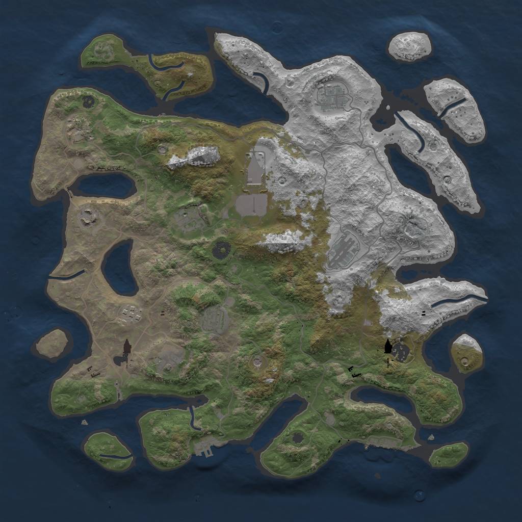 Rust Map: Procedural Map, Size: 4250, Seed: 873879, 15 Monuments