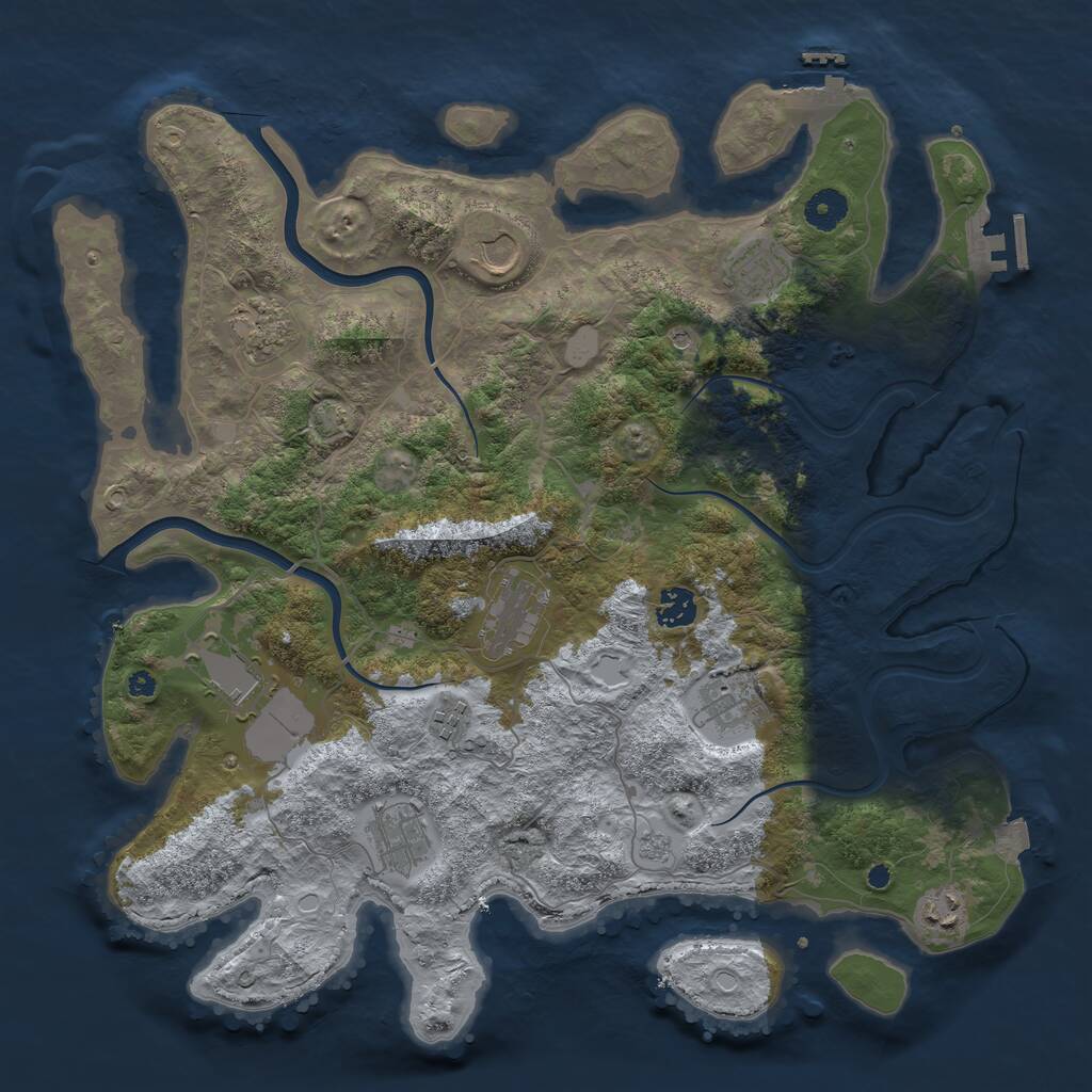 Rust Map: Procedural Map, Size: 3967, Seed: 2000000, 16 Monuments