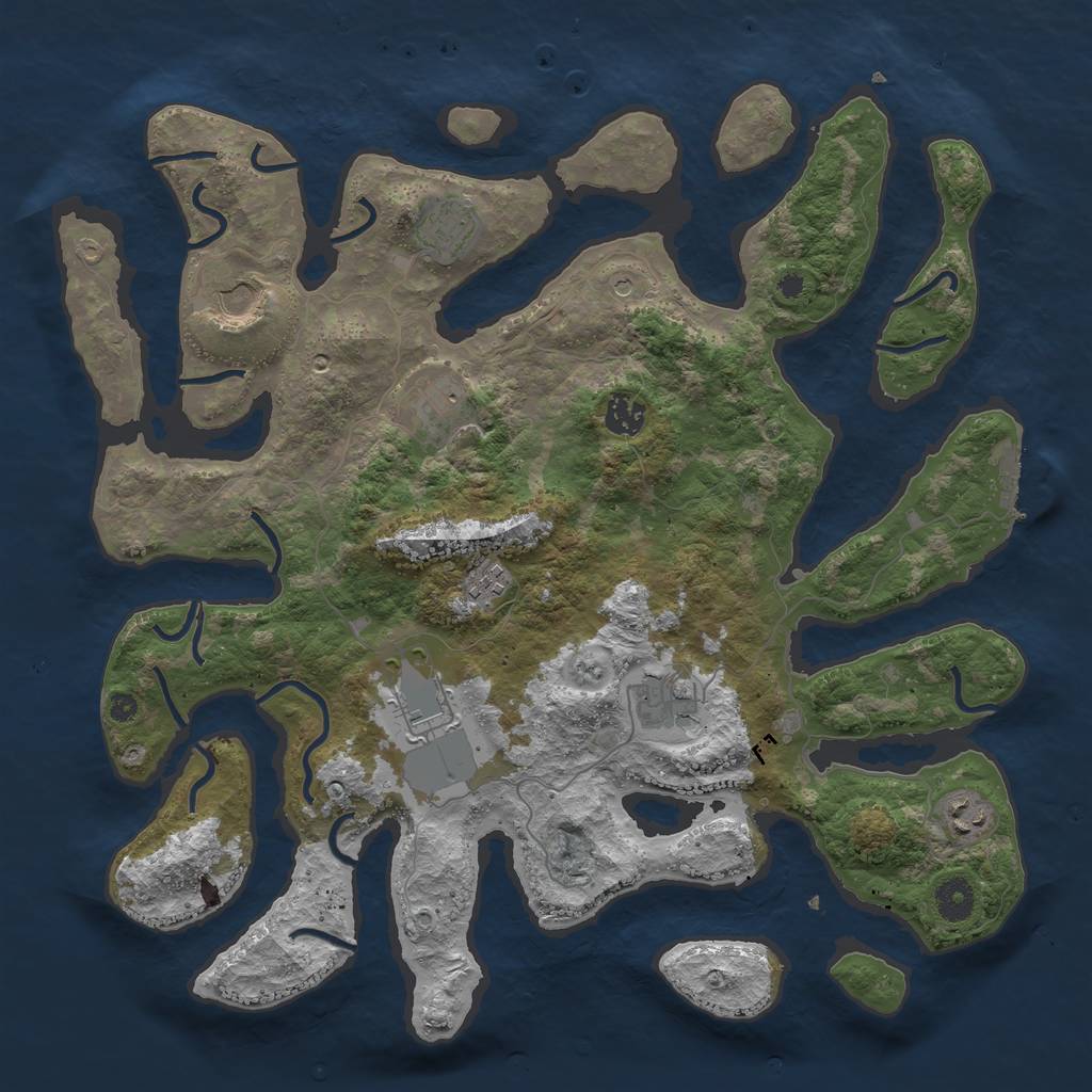 Rust Map: Procedural Map, Size: 3967, Seed: 2000000, 12 Monuments