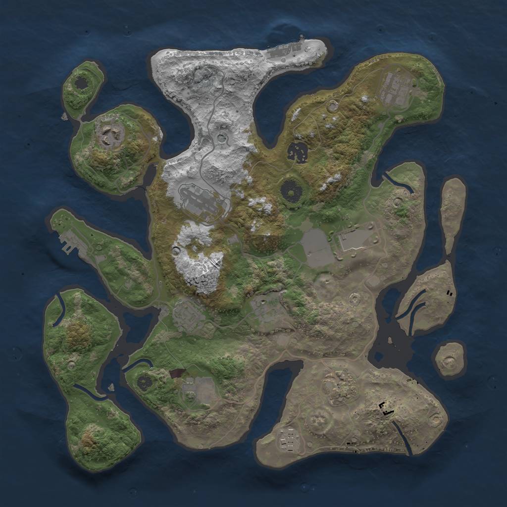 Rust Map: Procedural Map, Size: 3500, Seed: 1505685762, 15 Monuments