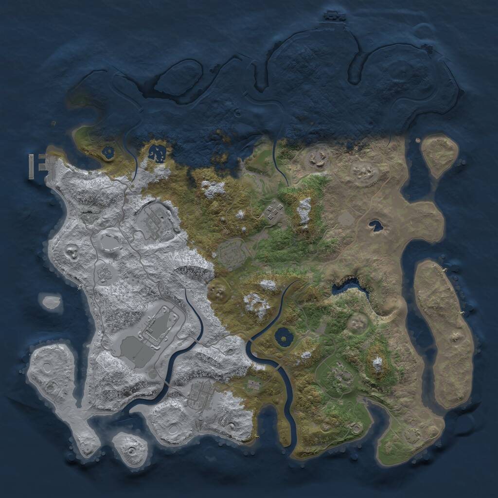 Rust Map: Procedural Map, Size: 4000, Seed: 39852887, 13 Monuments