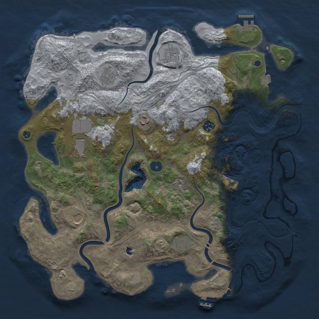 Rust Map: Procedural Map, Size: 4250, Seed: 11358, 14 Monuments