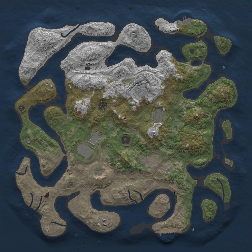 Rust Map: Procedural Map, Size: 4250, Seed: 11358, 13 Monuments