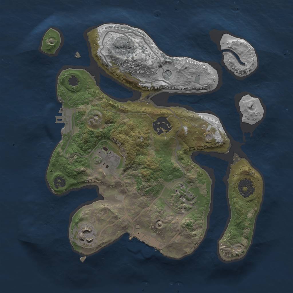 Rust Map: Procedural Map, Size: 2500, Seed: 91038132, 9 Monuments