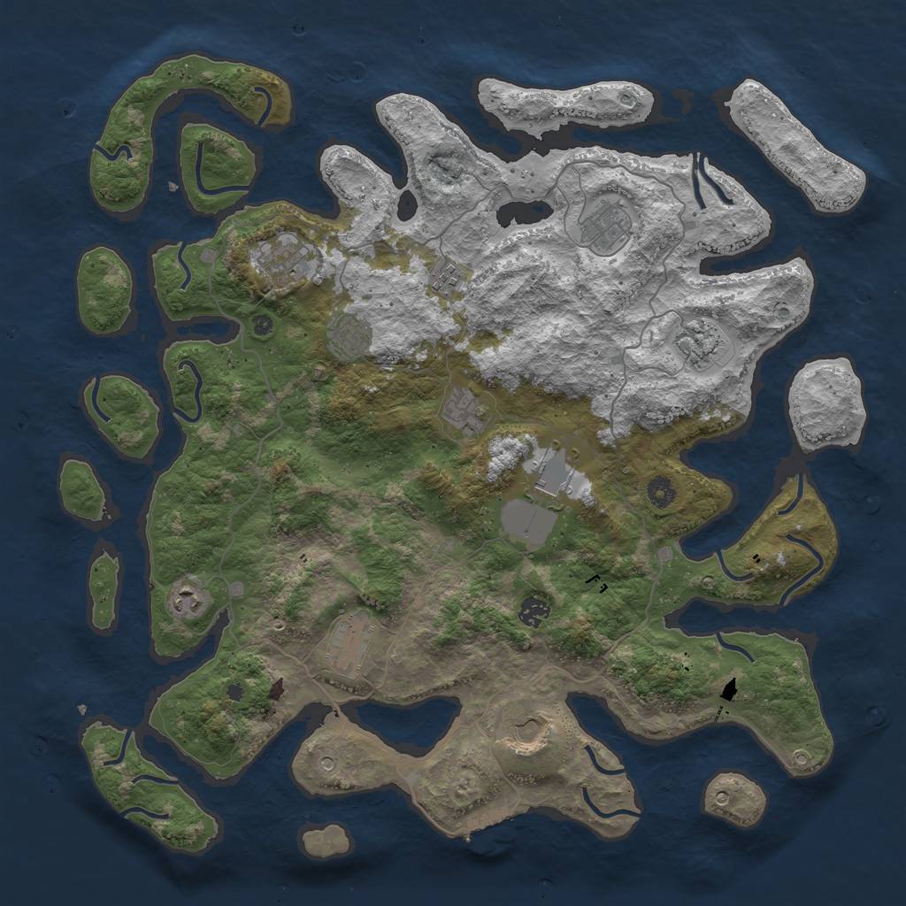 Rust Map: Procedural Map, Size: 4500, Seed: 24178, 15 Monuments