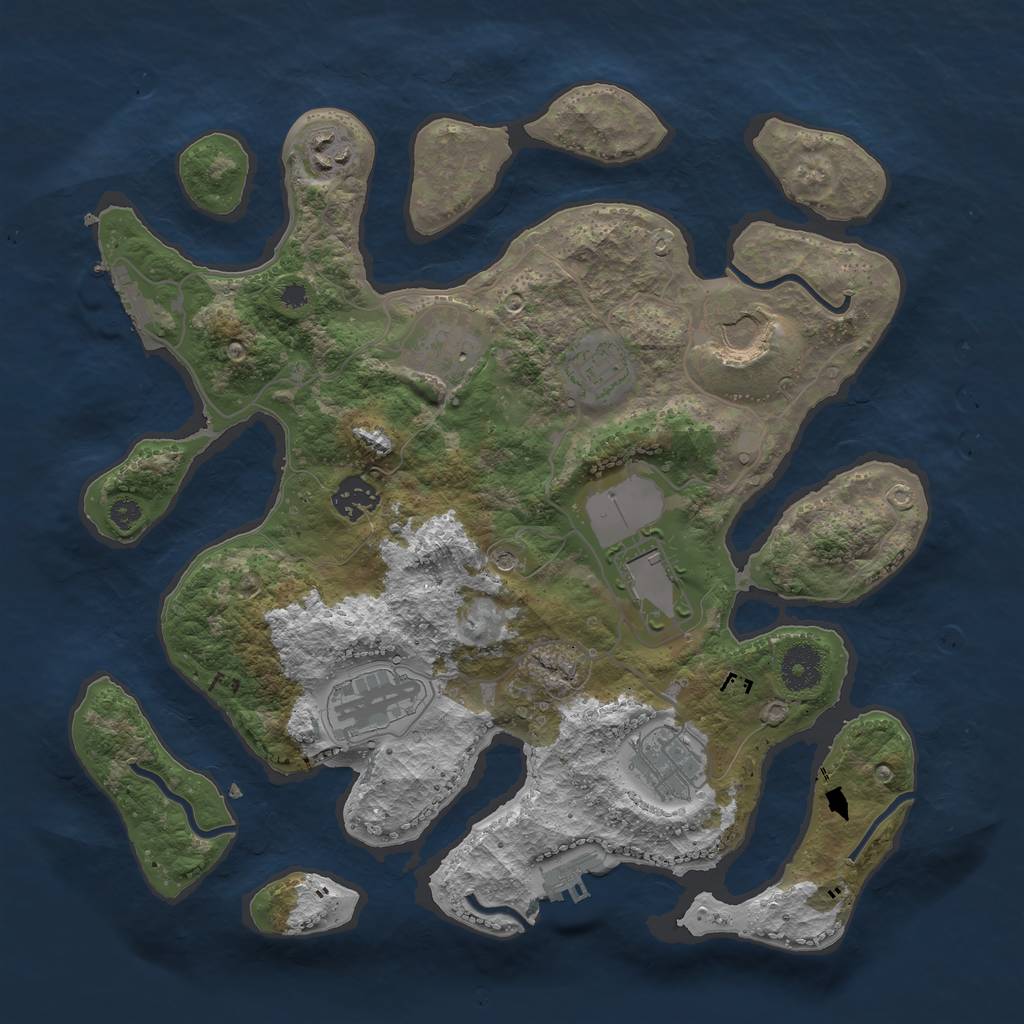 Rust Map: Procedural Map, Size: 3500, Seed: 8905, 13 Monuments