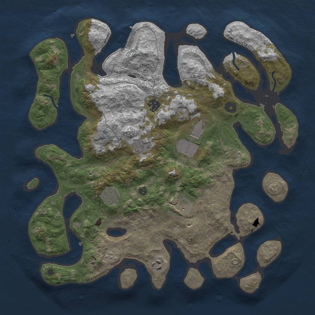 Rust Map: Procedural Map, Size: 4000, Seed: 788092, 11 Monuments