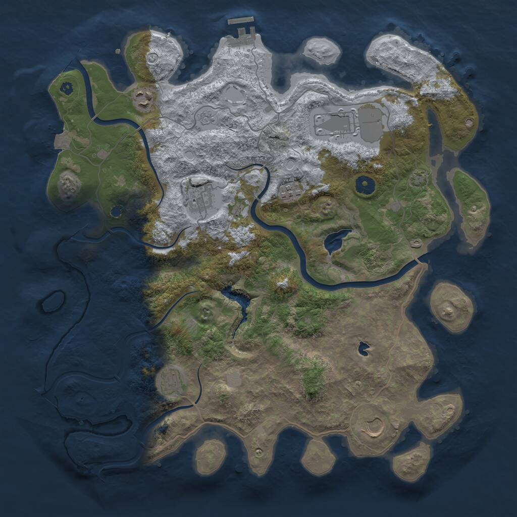 Rust Map: Procedural Map, Size: 4000, Seed: 788092, 10 Monuments